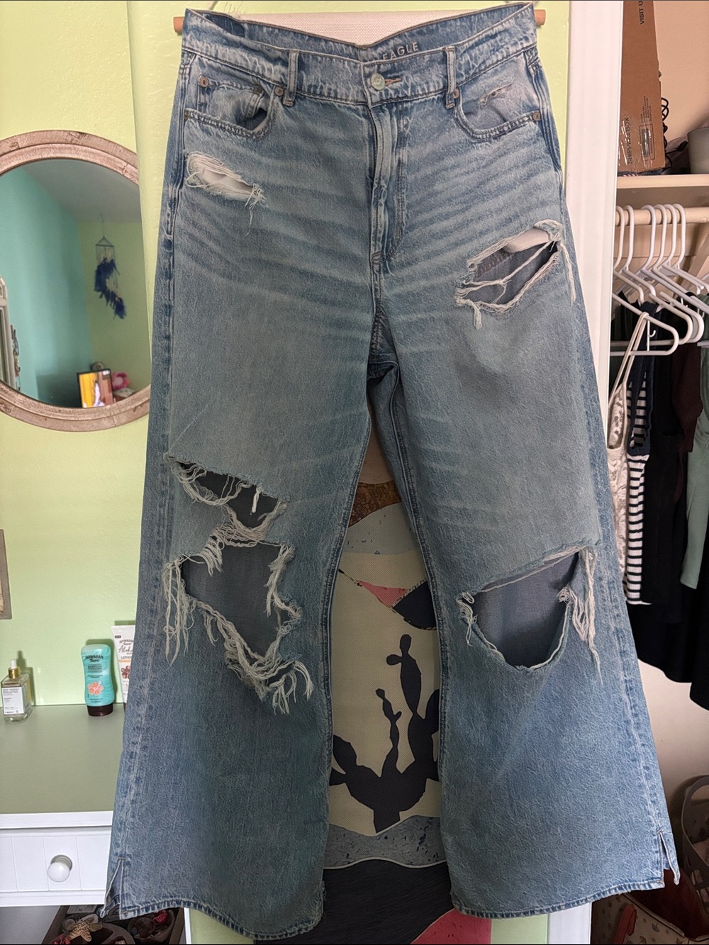 American Eagle Outfitters (super high rise baggy wide leg)